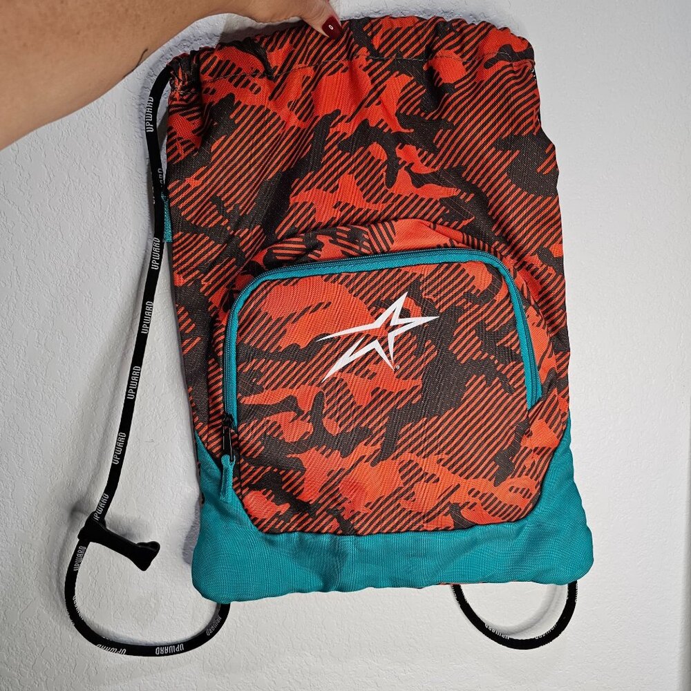 Upward Sports Cinch Backpack Orange Camo